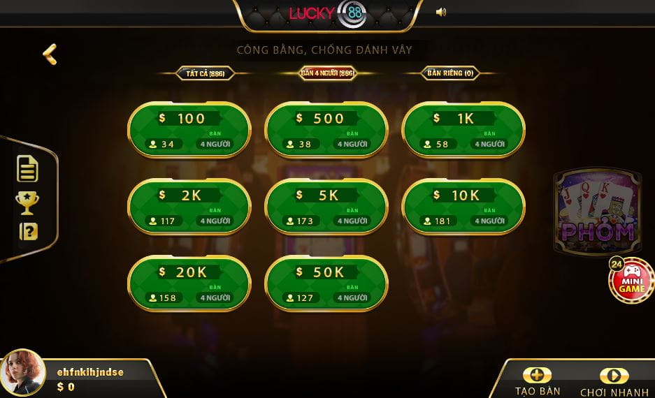 Tham gia Phỏm tại Lucky88 bạn phải kiên trì, tập trung vào ván cược